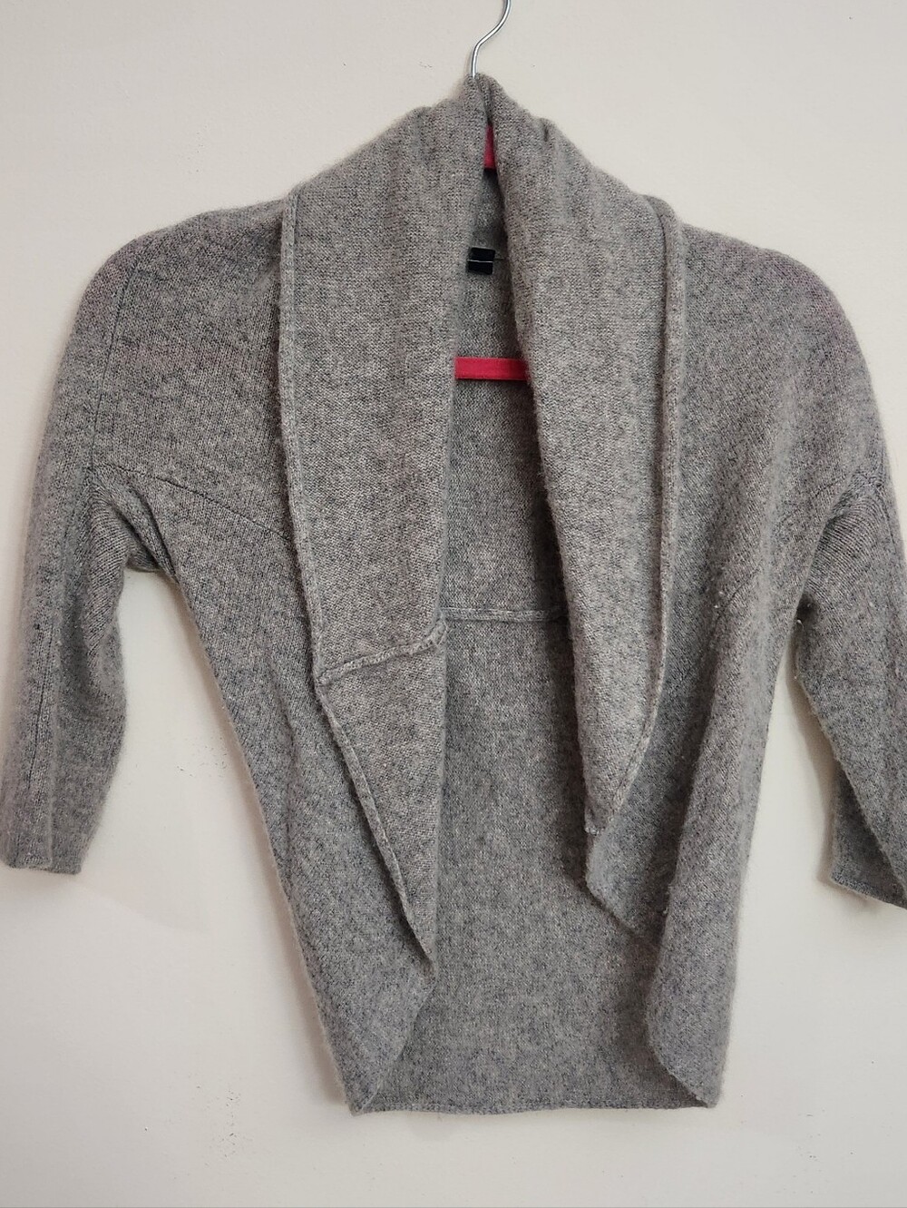 Gray Cashmere Shawl Sweater